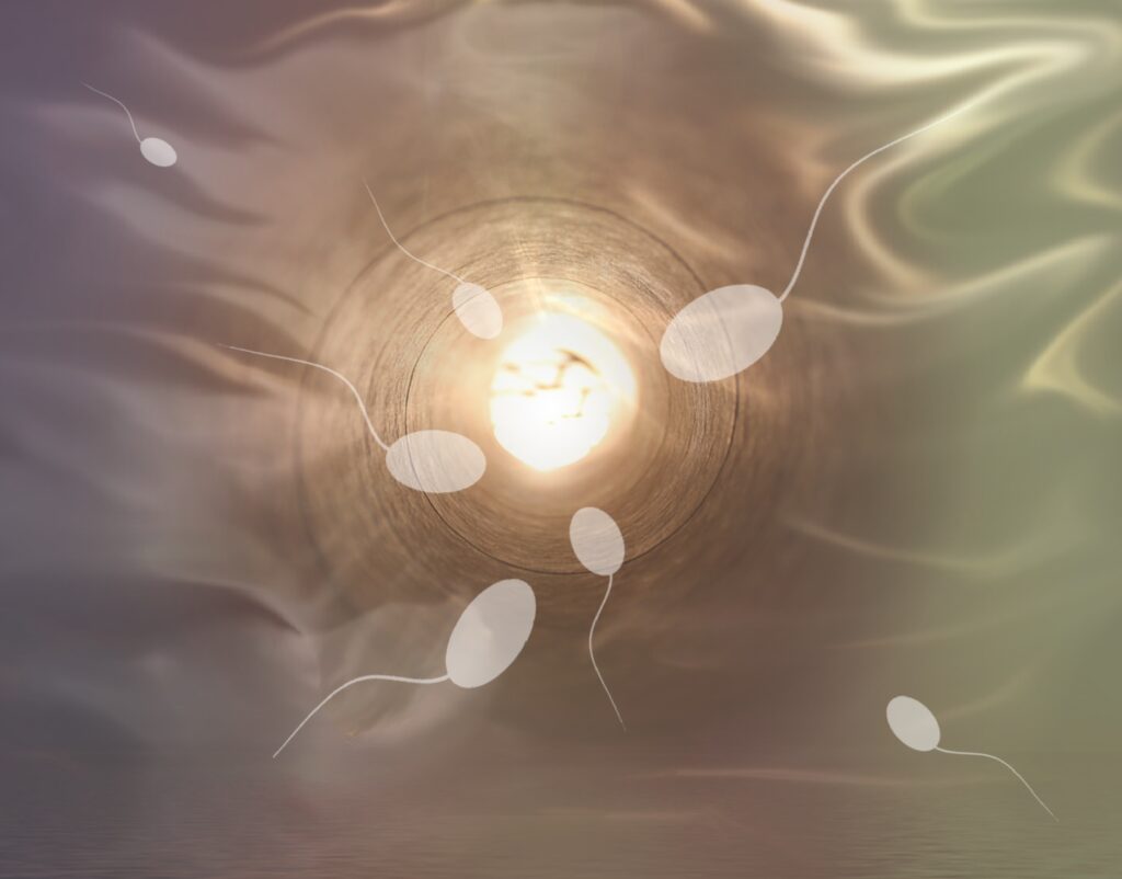spermatozoi che fecondano un ovulo